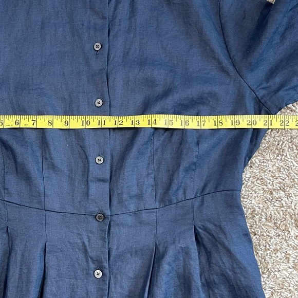 Everlane The Frolic Linen Sundress Women’s 8 Short Sleeve Deep Blue Coastal M - Picture 5 of 11